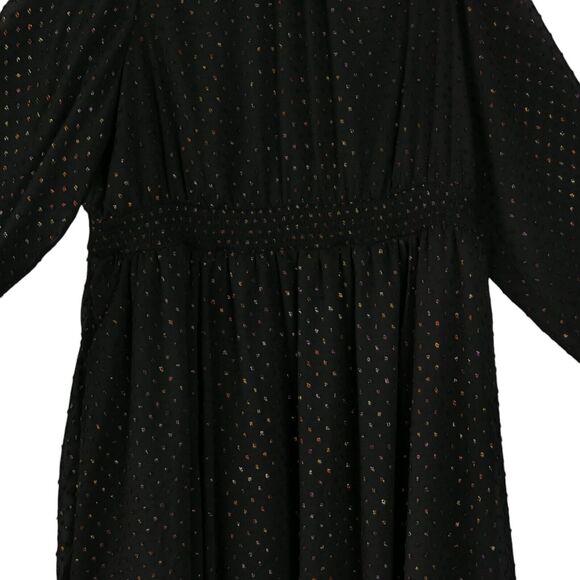 Torrid 3XL Long Sleeve Metallic Confetti Dots Dress Mockneck Fit Flare Feminine - Picture 12 of 12